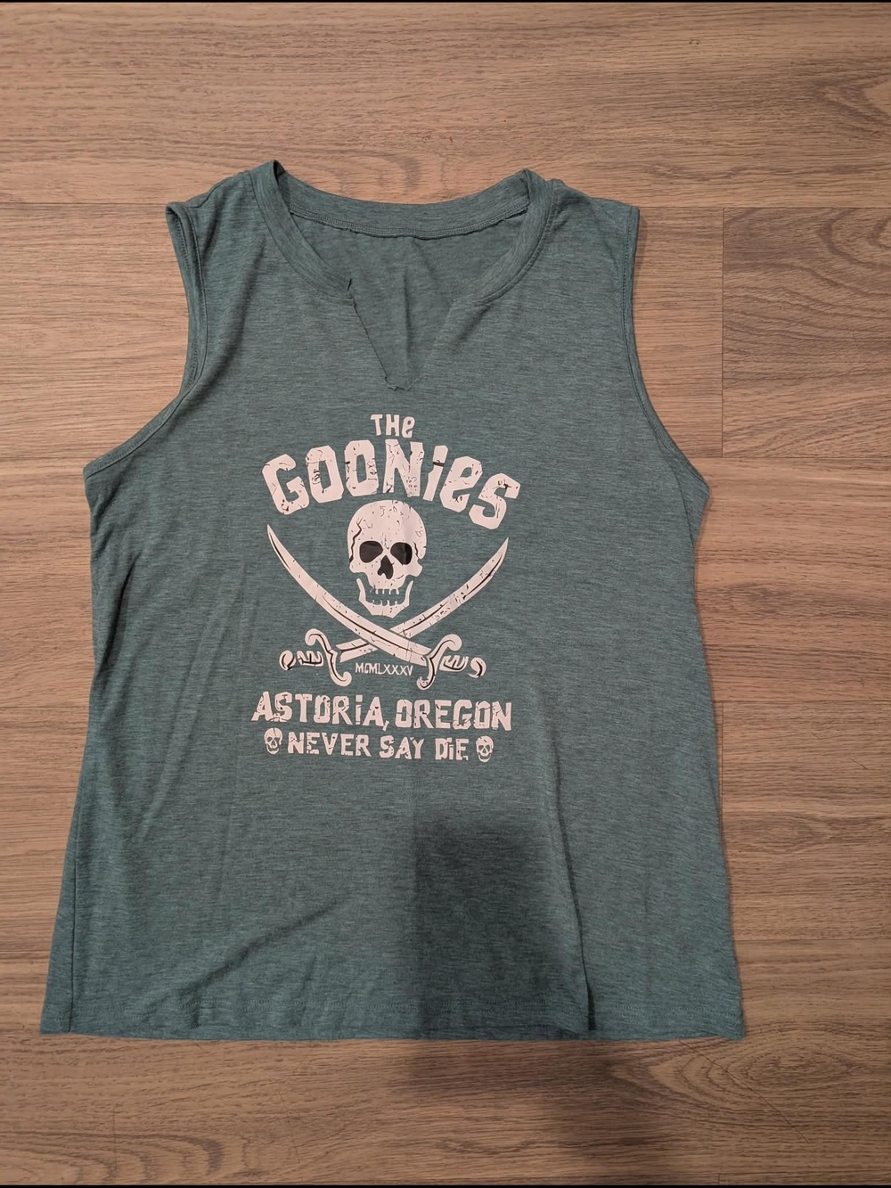The Goonies Graphic Sleeveless Tee - Gray Green